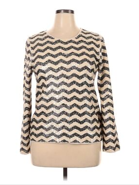 Black and White Zigzag Sequin Top